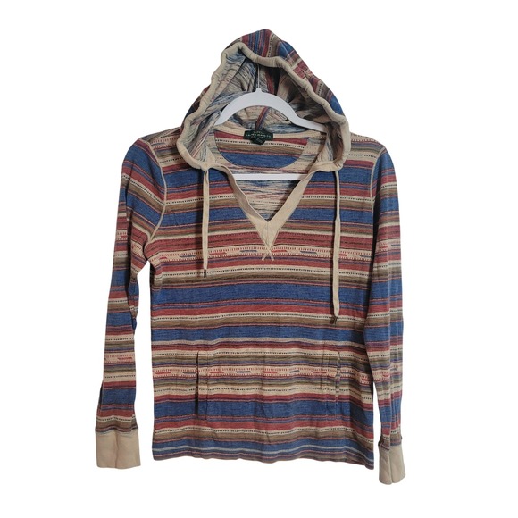 Lauren Ralph Lauren Tops - Lauren Ralph Lauren Striped Southwestern Hoodie XS Multi Color Cotton Pullover